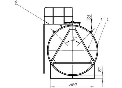 Резервуар горизонтальный стальной наземный РГСн 75